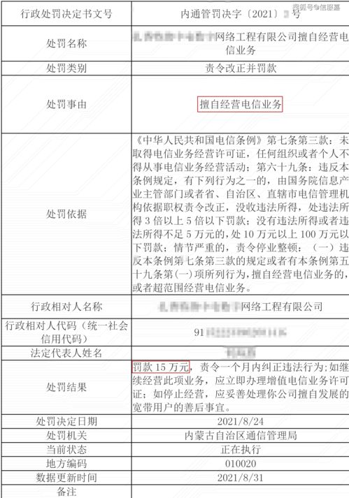 擅自經(jīng)營寬帶業(yè)務(wù)，未辦理ISP許可證被罰15萬——企業(yè)合規(guī)警示案例